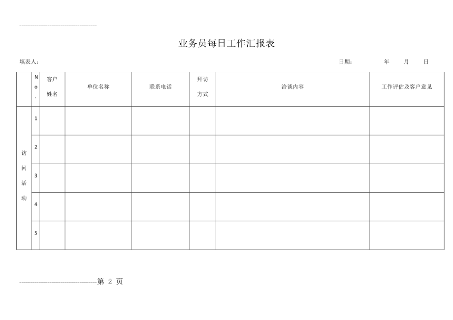 业务员销售员每日工作汇报表(3页).doc_第2页