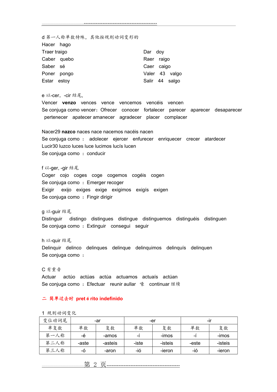 最全西班牙语变位动词及时态(10页).doc_第2页