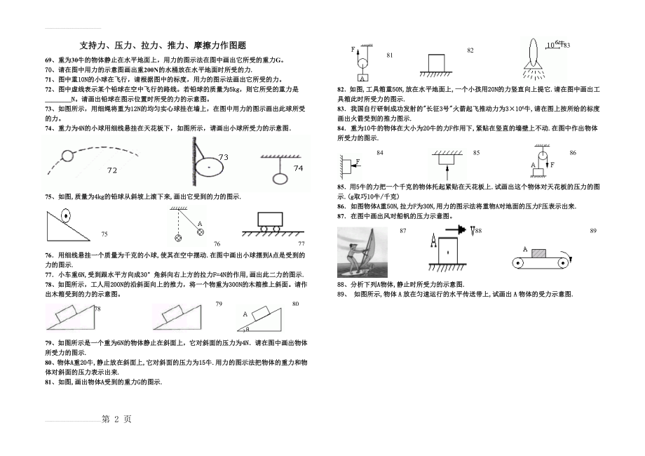 支持力、压力、拉力、推力、摩擦力、重力作图(2页).doc_第2页