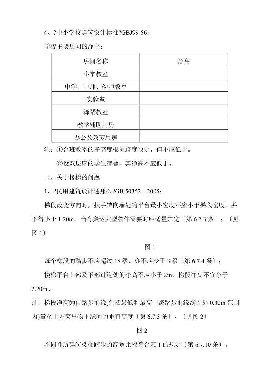 民用建筑中层高、楼梯、栏杆以及门窗玻璃等方面的常用规范条文.doc_第2页