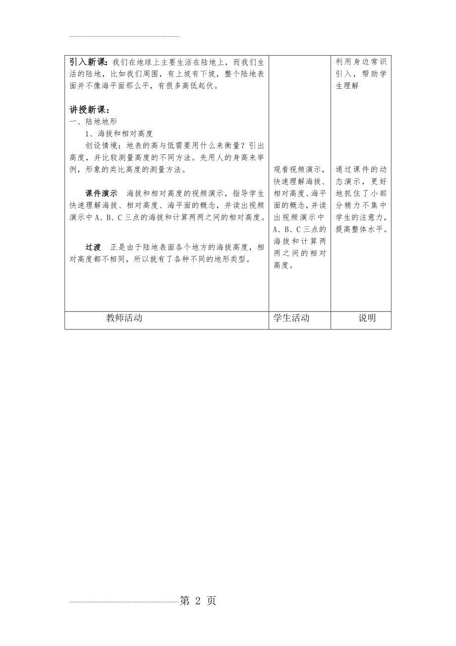 《世界的地形》第一课时教案(5页).doc_第2页