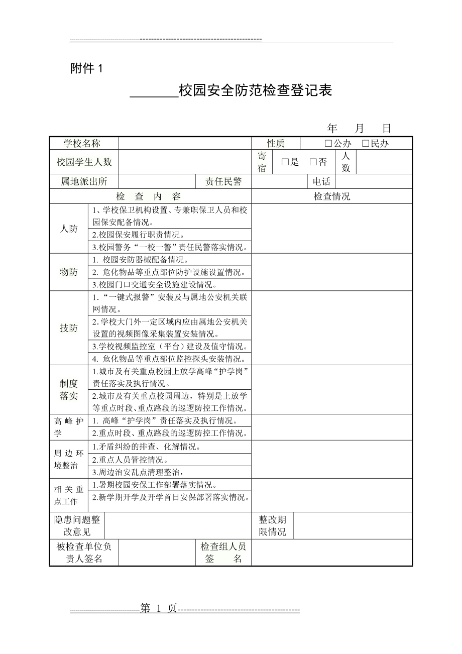 校园安全防范检查登记表(2页).doc_第1页