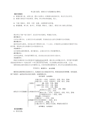 单元复习(四)　政权分立与民族融合.doc