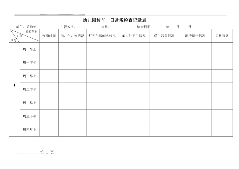 校车每日常规检查记录表(3页).doc_第1页