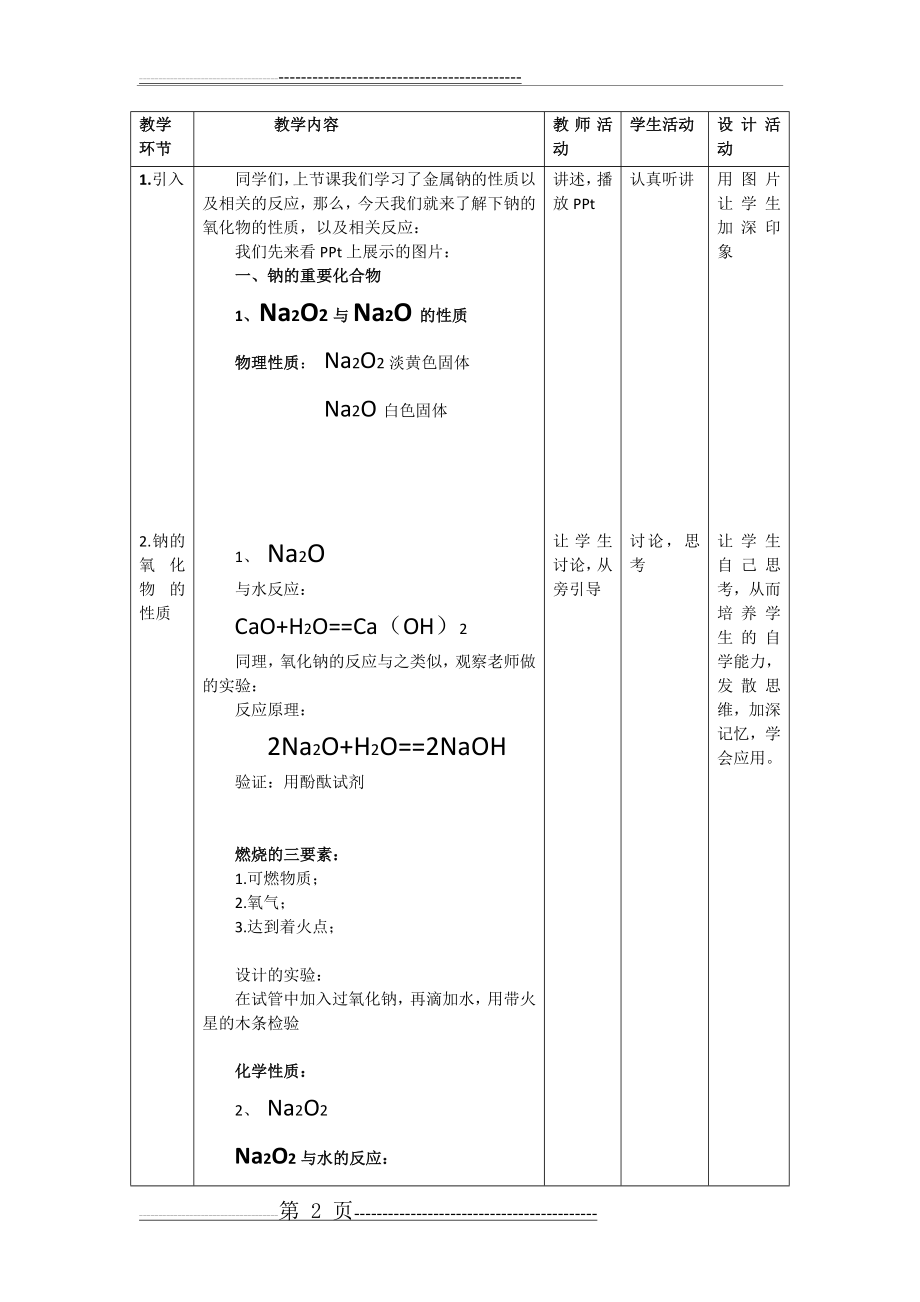 氧化钠与过氧化钠的性质(3页).doc_第2页