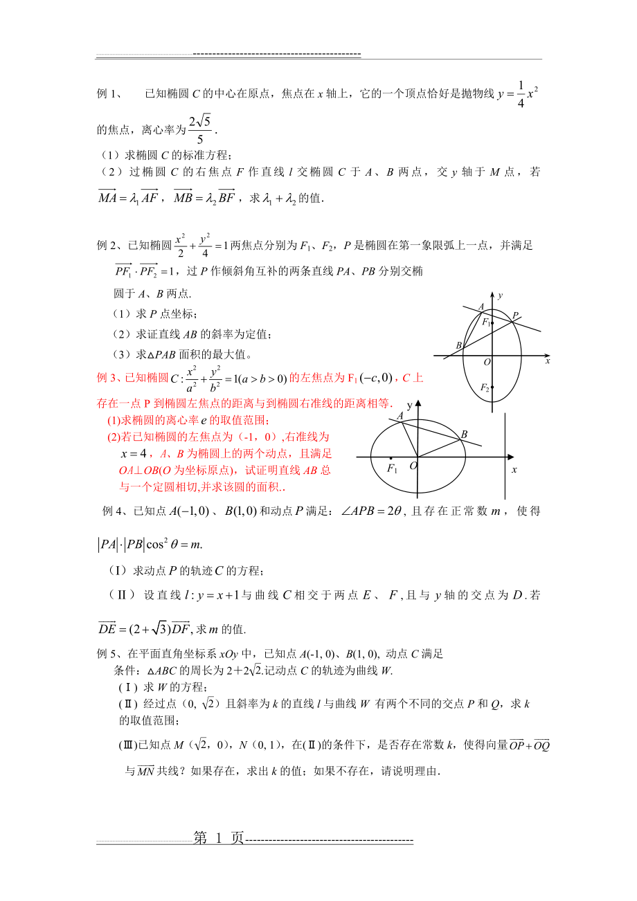 椭圆题型分类解析(6页).doc_第1页