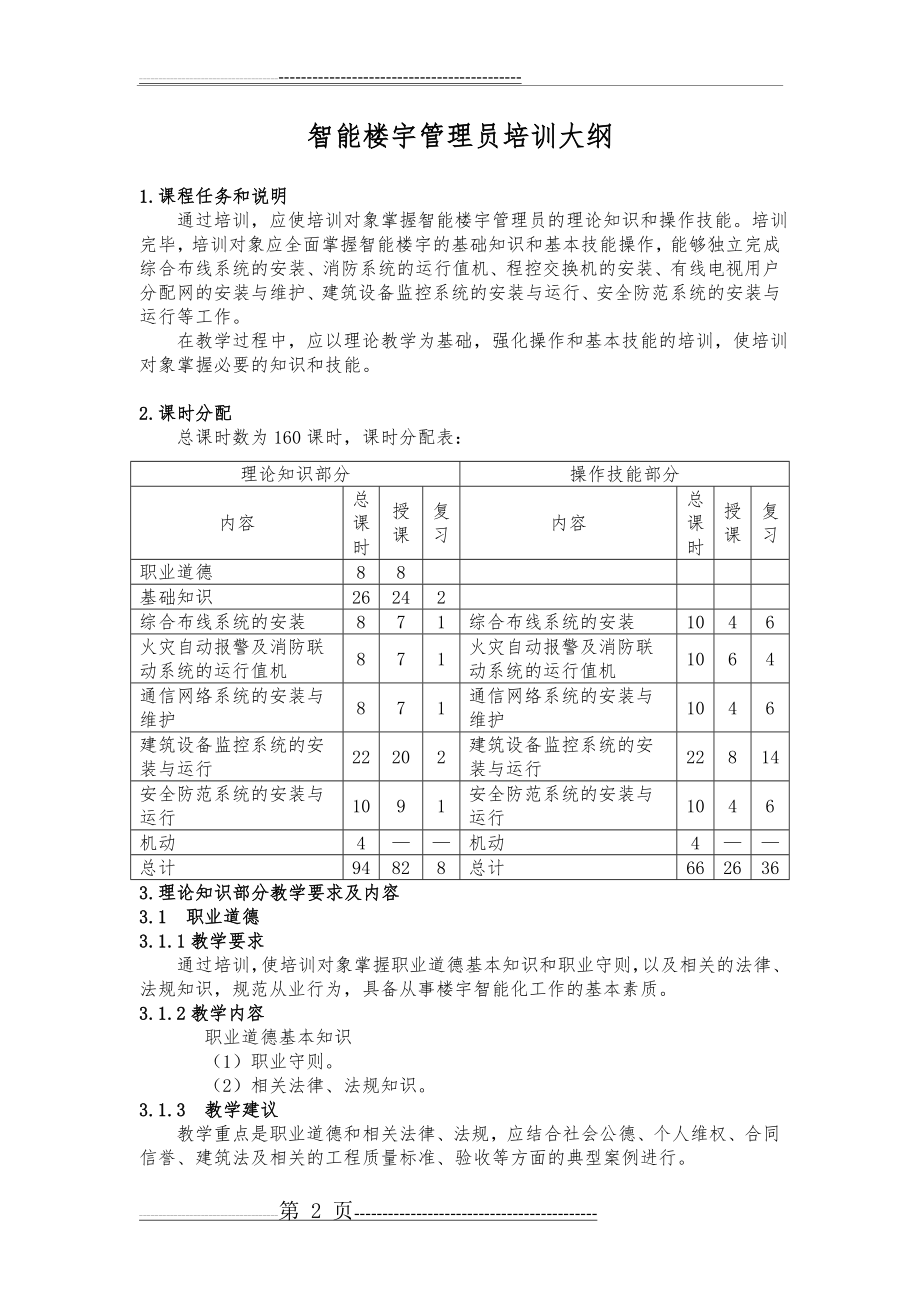 智能楼宇管理员培训计划和大纲(7页).doc_第2页