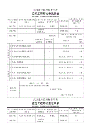 电缆头制作、导线连接和线路绝缘测试监理工程师检查记录表.doc