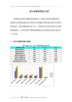 格力电器获利能力分析(11页).doc