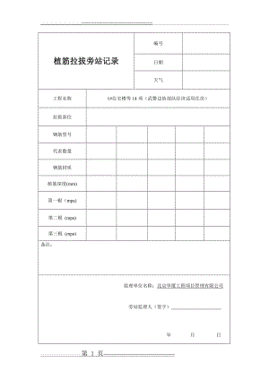 植筋拉拔旁站记录(2页).doc