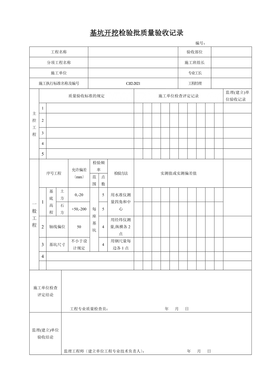 市政桥梁工程检验批施工用表-secret.doc_第1页