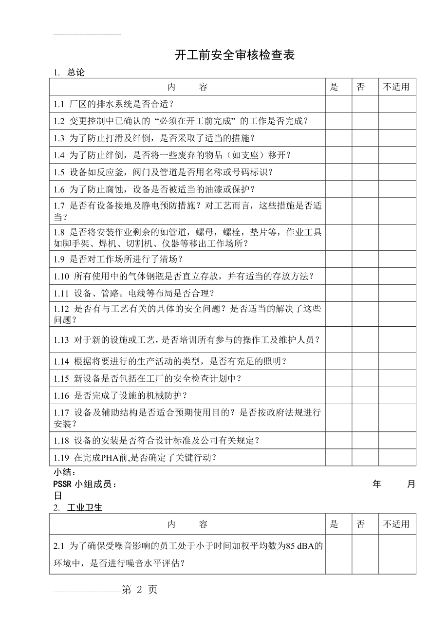 开工前安全审核检查表(13页).doc_第2页