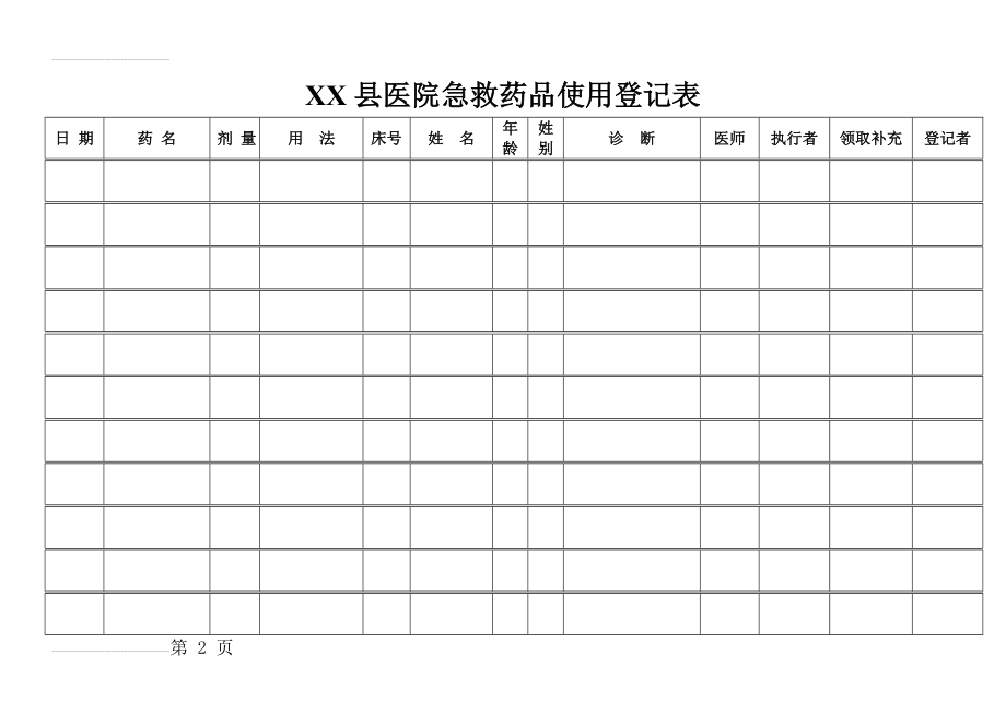 急救药品使用登记表(3页).doc_第2页