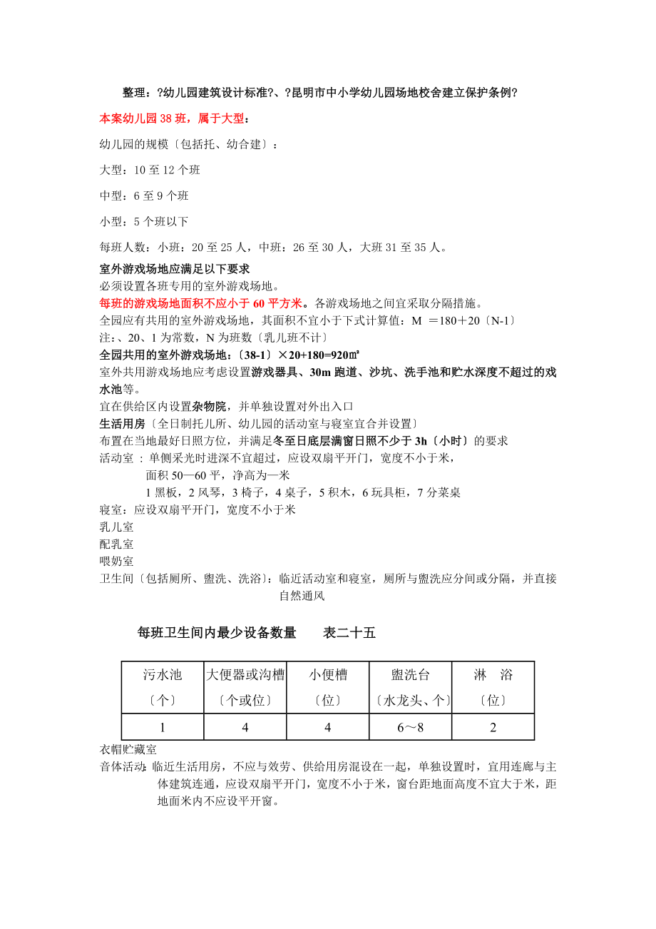 整理：幼儿园建筑设计规范.docx_第1页