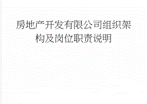 房地产开发有限公司组织架构及岗位职责说明(12页).doc