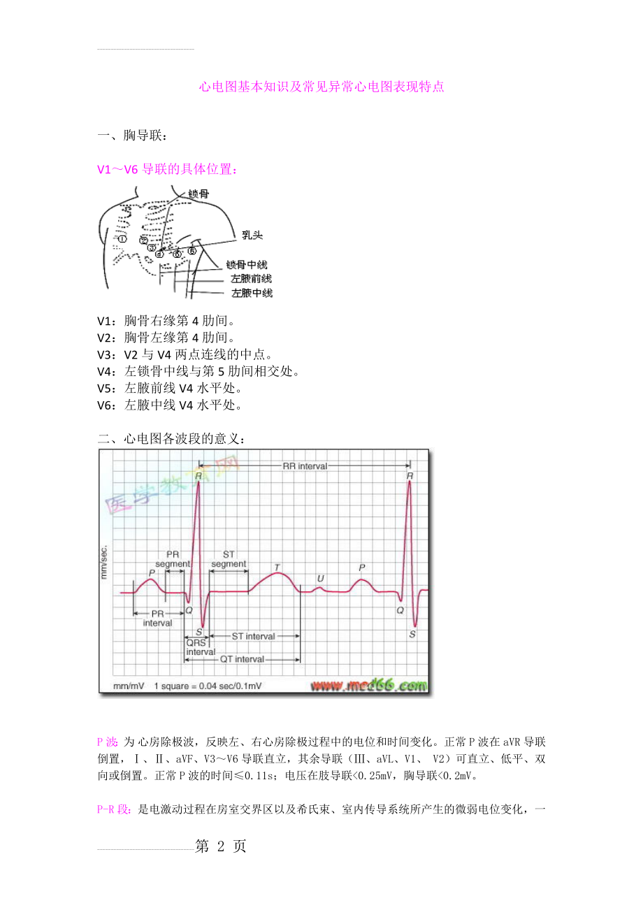 心电图基本知识及常见异常心电图表现(6页).doc_第2页