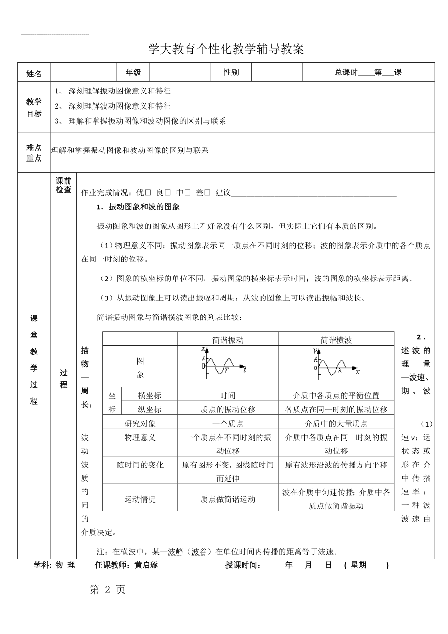 振动图像和波动图像(7页).doc_第2页