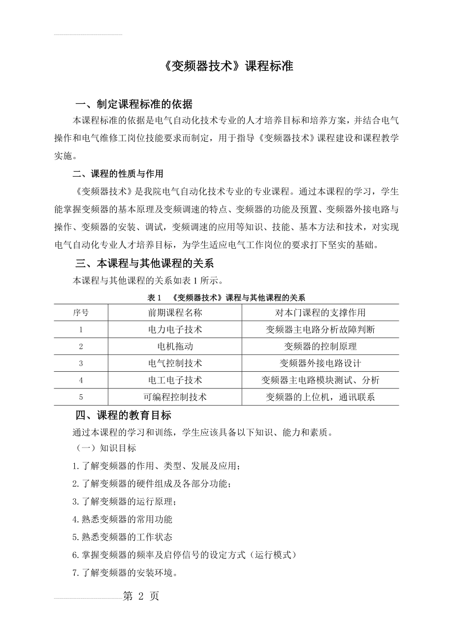 《变频器技术》课程标准编写(11页).doc_第2页