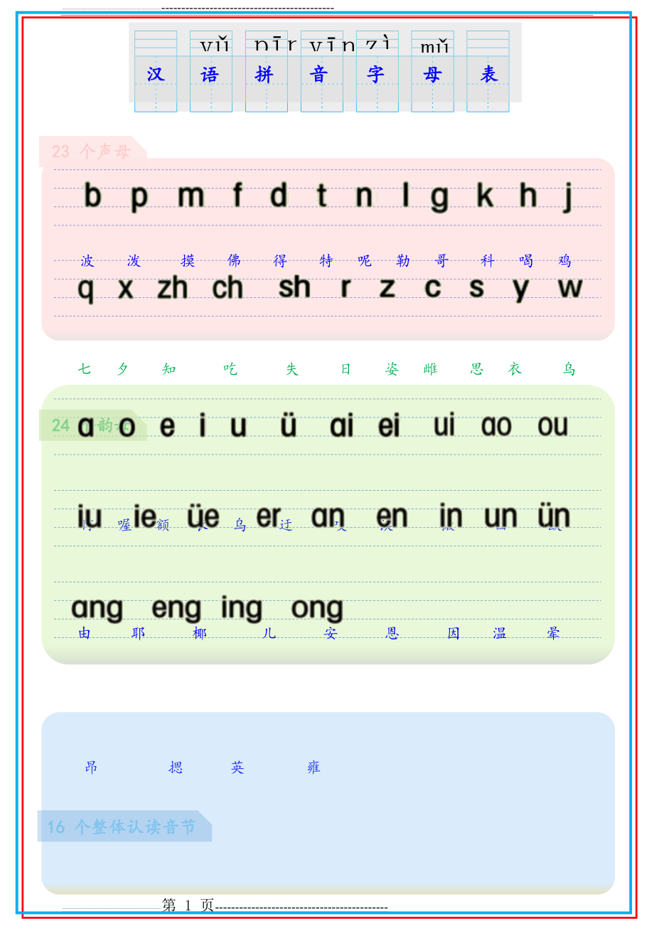 汉语拼音字母表完整图片(2页).doc_第1页