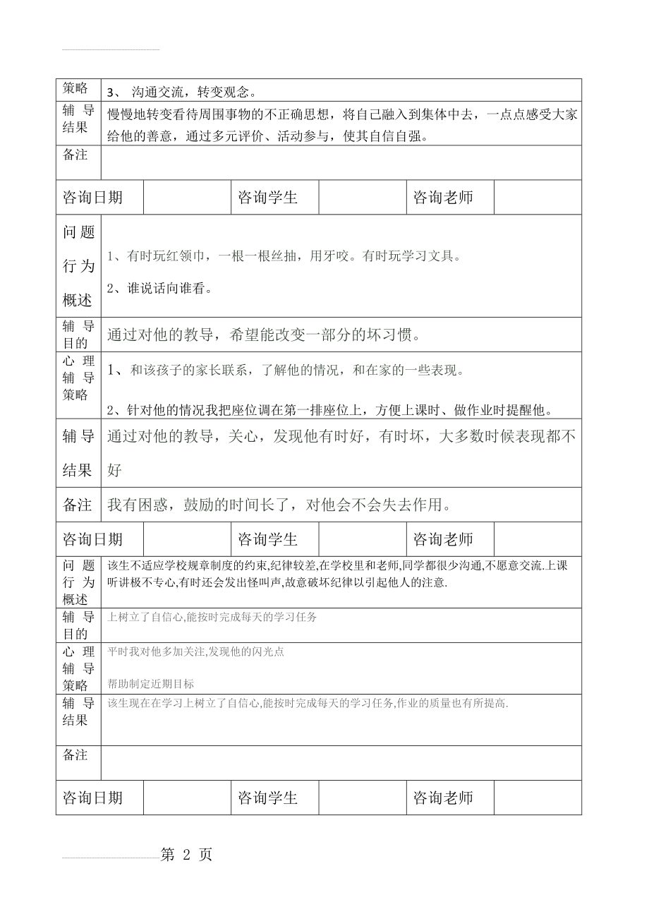 心理咨询记录表02886(5页).doc_第2页