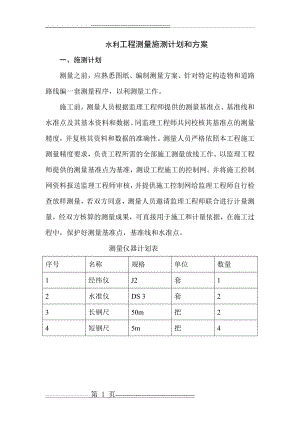 水利工程测量施测计划和方案(3页).doc