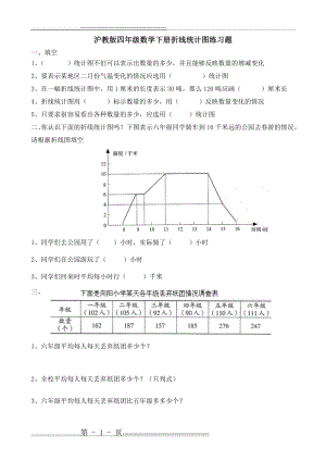 沪教版四年级数学下册折线统计图练习题(已校)(3页).doc