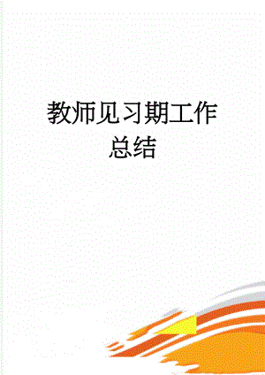 教师见习期工作总结(14页).doc