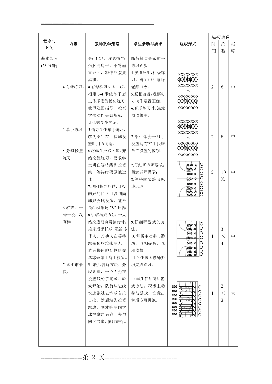 水平三五年级原地单手肩上投篮教案(4页).doc_第2页