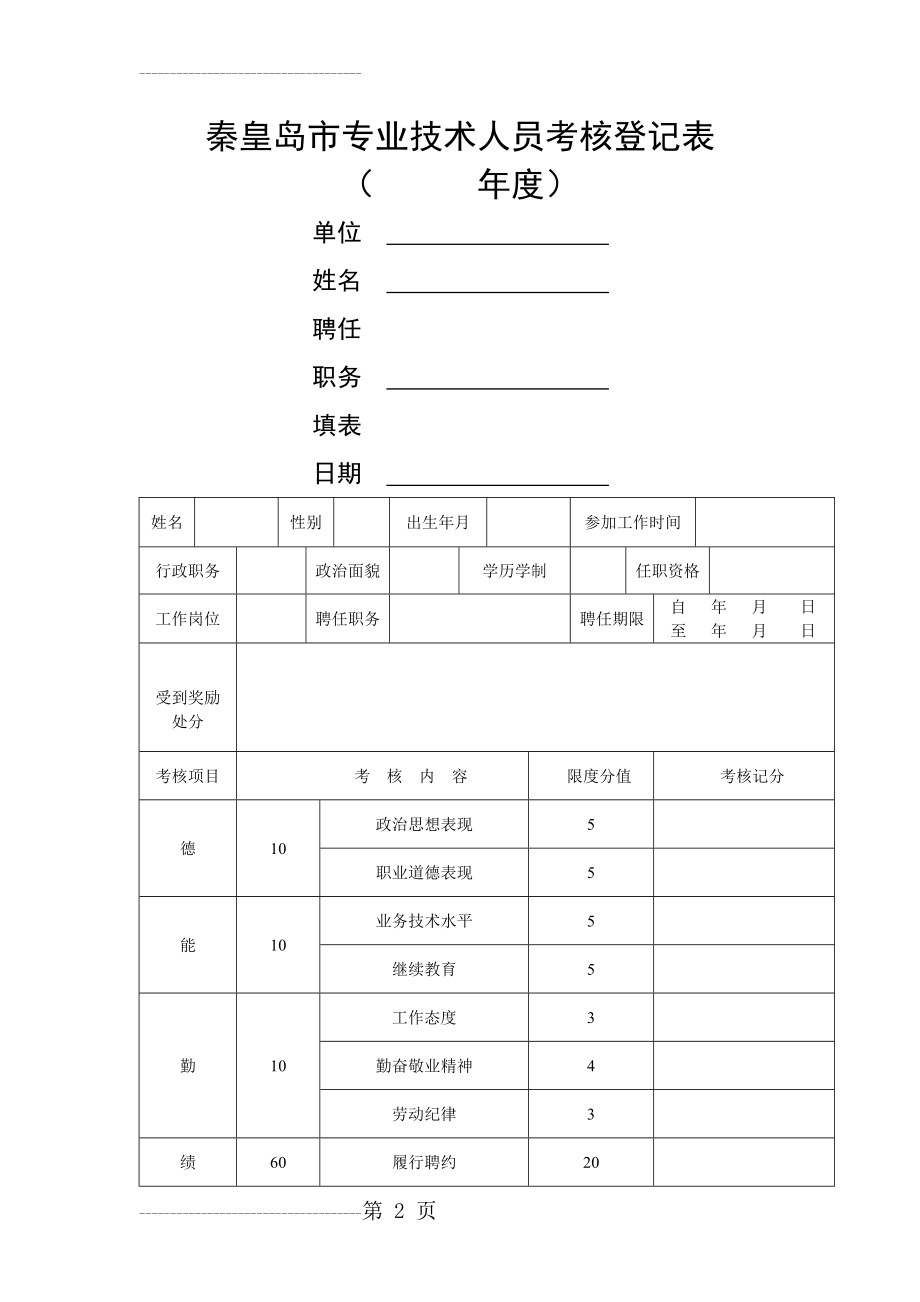 七、职称年度考核登记表(5页).doc_第2页