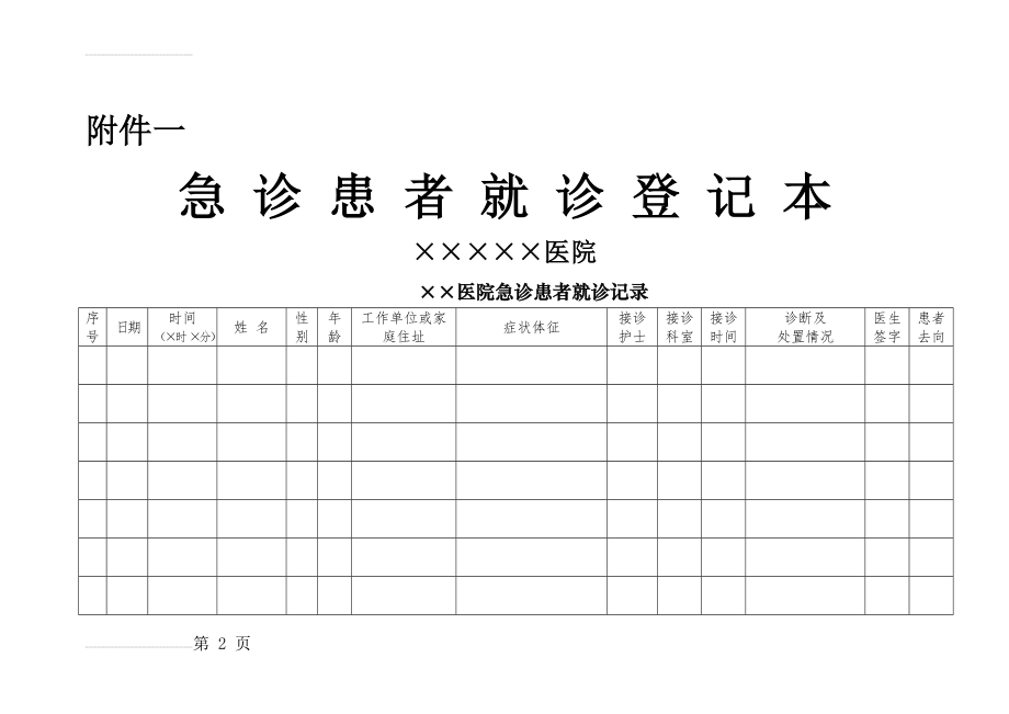 急诊登记本格式样本(22页).doc_第2页