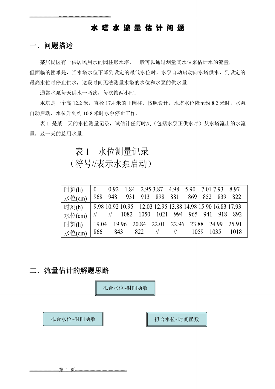 水塔水流量估计问题(8页).doc_第1页