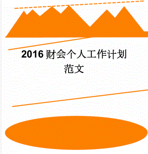 2016财会个人工作计划范文(2页).doc