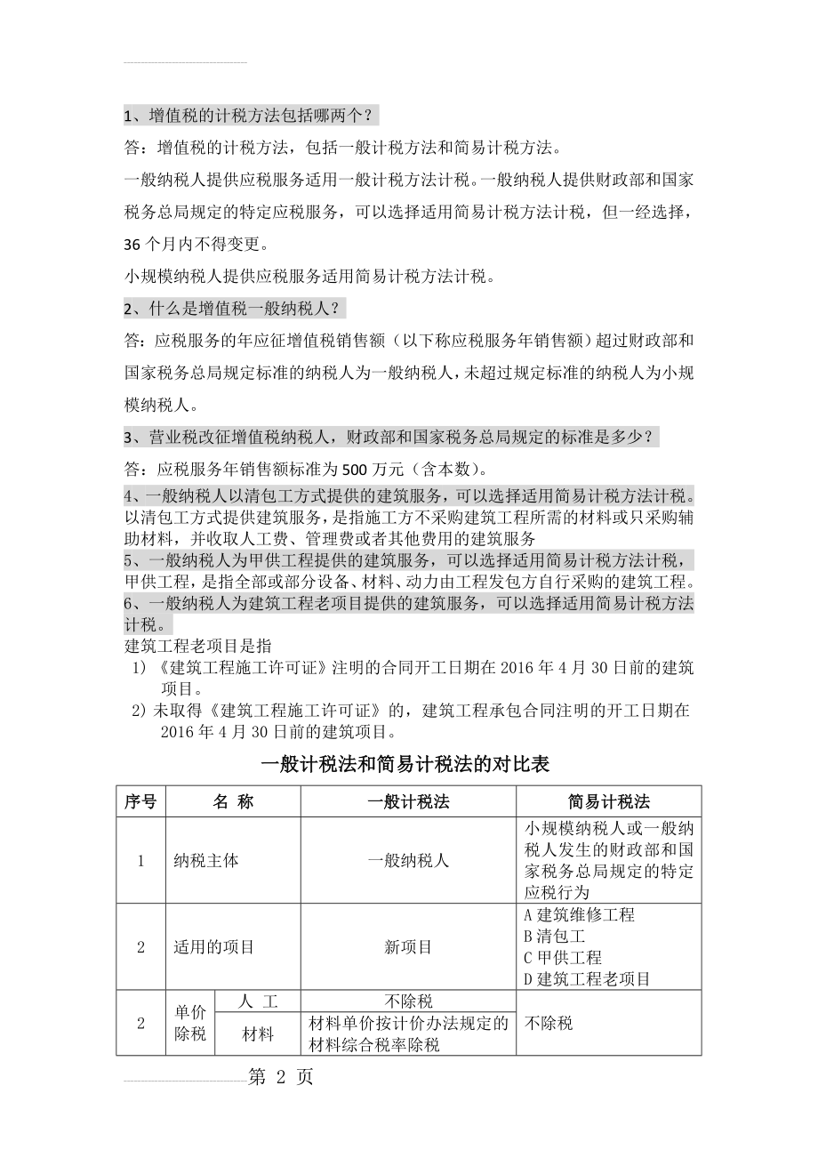 建筑工程营改增一般计税法和简易计税法的区分(3页).doc_第2页