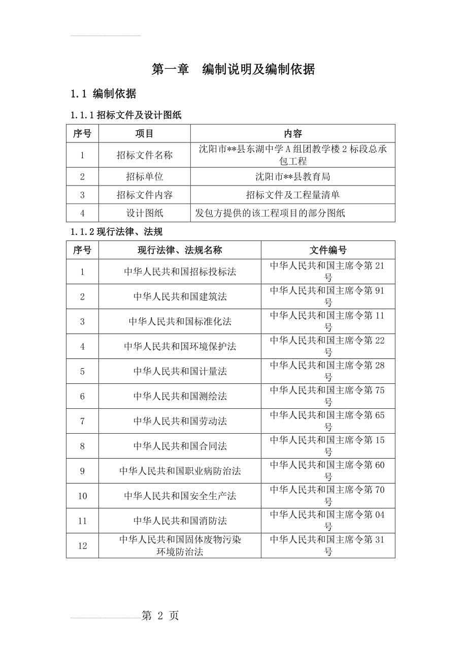 东湖中学教学楼施工组织设计(258页).doc_第2页