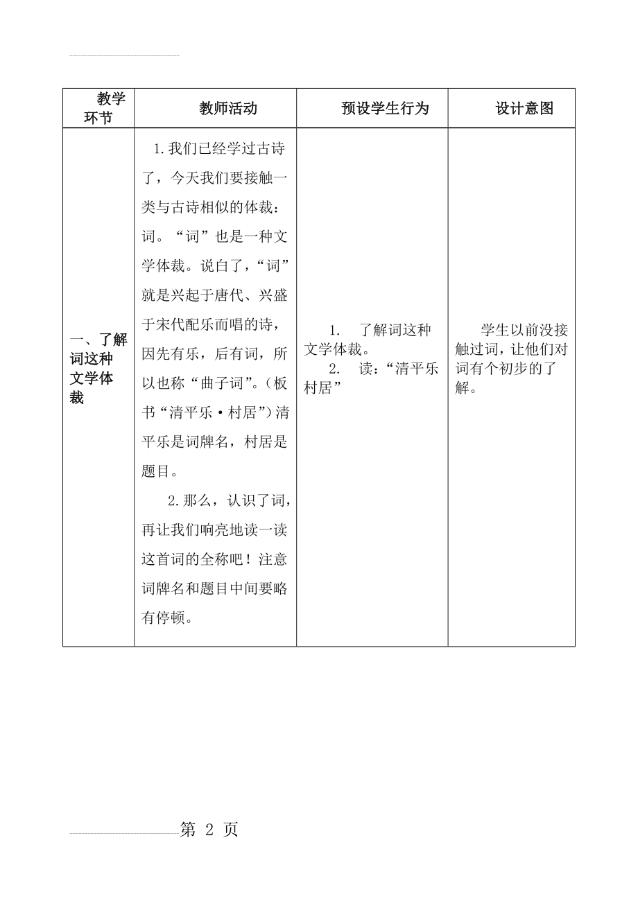 《清平乐村居》教学设计与反思(7页).doc_第2页