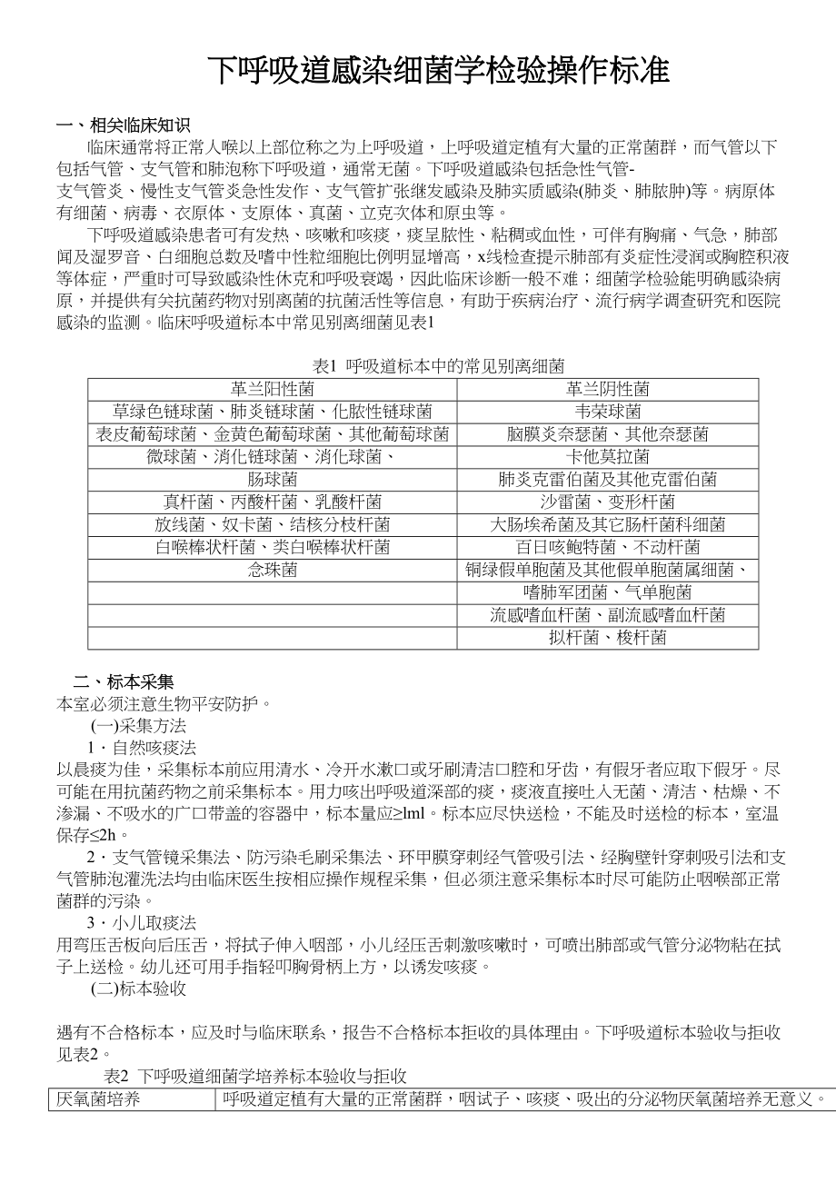 医学专题一下呼吸道感染细菌学检验操作规范.docx_第1页