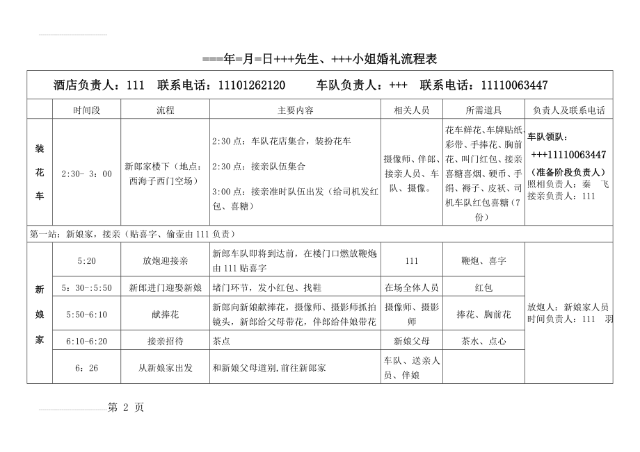 婚礼流程表新(10页).doc_第2页