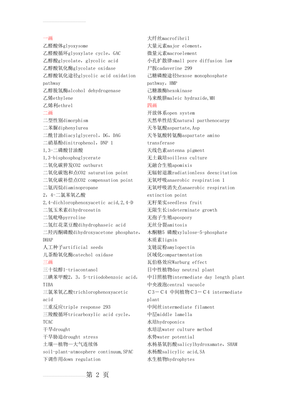 植物生理学中英文对照(15页).doc_第2页