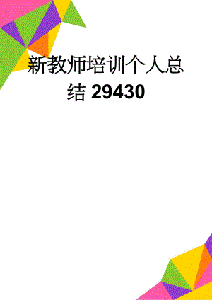 新教师培训个人总结29430(16页).doc