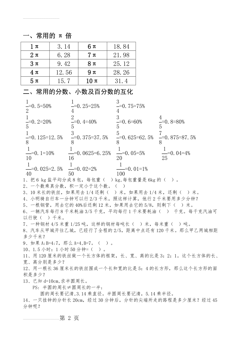 分数、小数和百分数的互化表(3页).doc_第2页