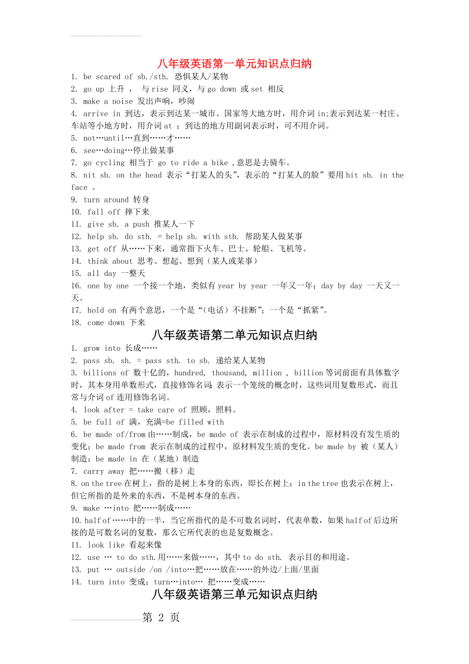 八年级英语下册 知识点总结 冀教版(5页).doc_第2页