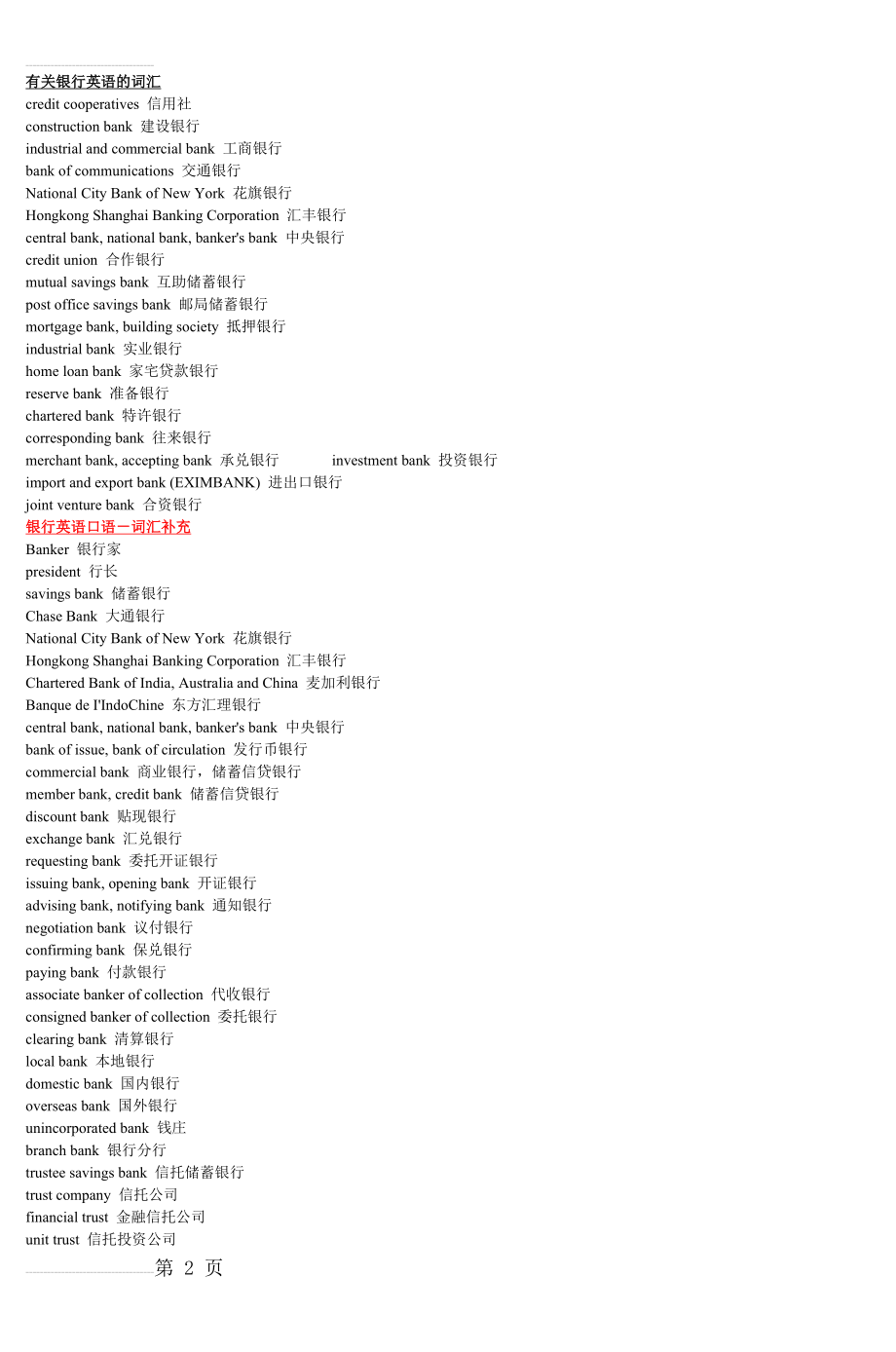 有关银行英语的词汇 (5)(22页).doc_第2页