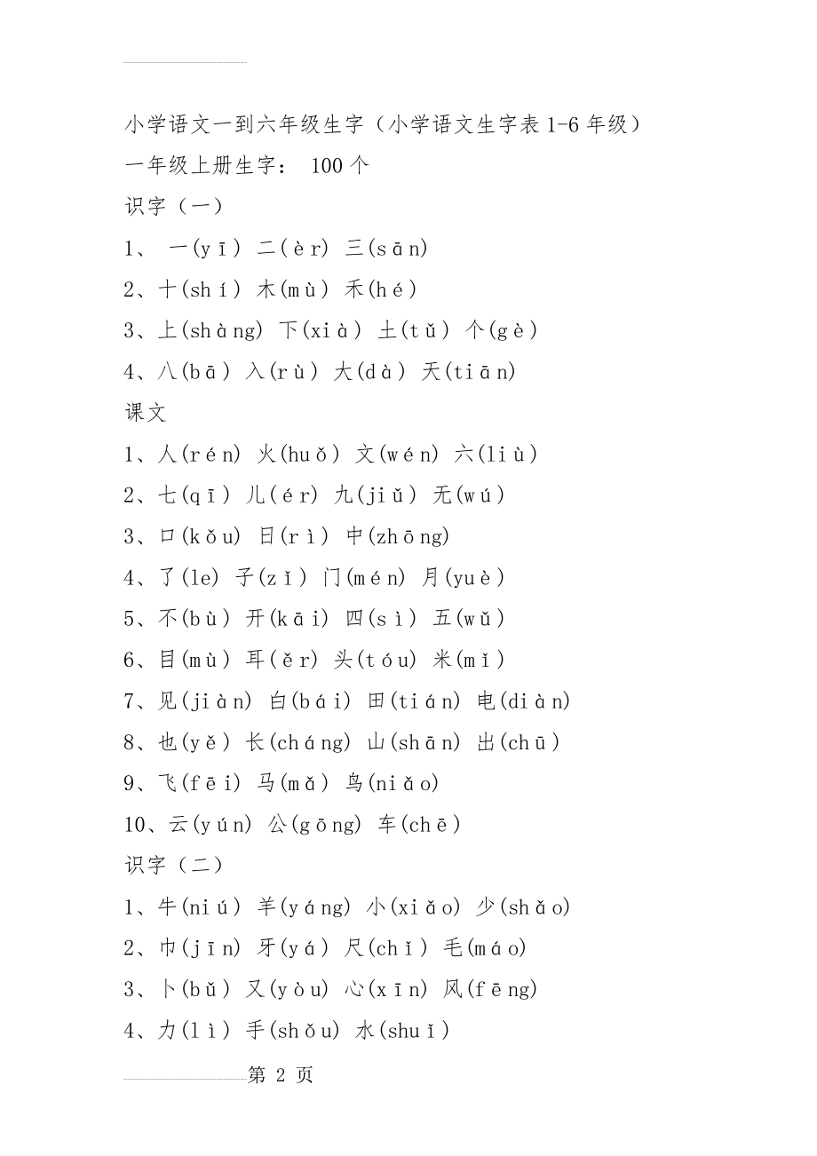 小学语文一到六年级生字 (带拼音)(23页).doc_第2页