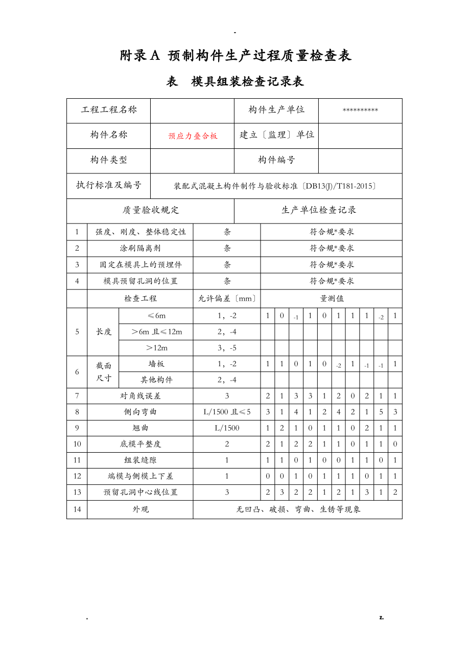 预制构件生产过程质量检查表.pdf_第1页