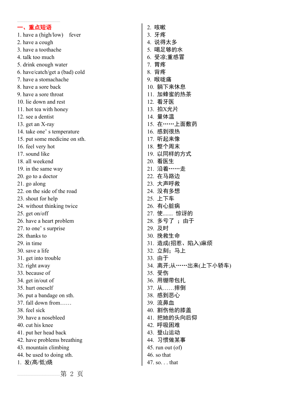 新人教版八年级英语下册Unit 1 重点短语句型(超全)(4页).doc_第2页