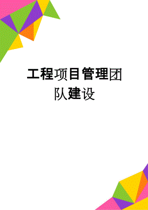 工程项目管理团队建设(27页).doc