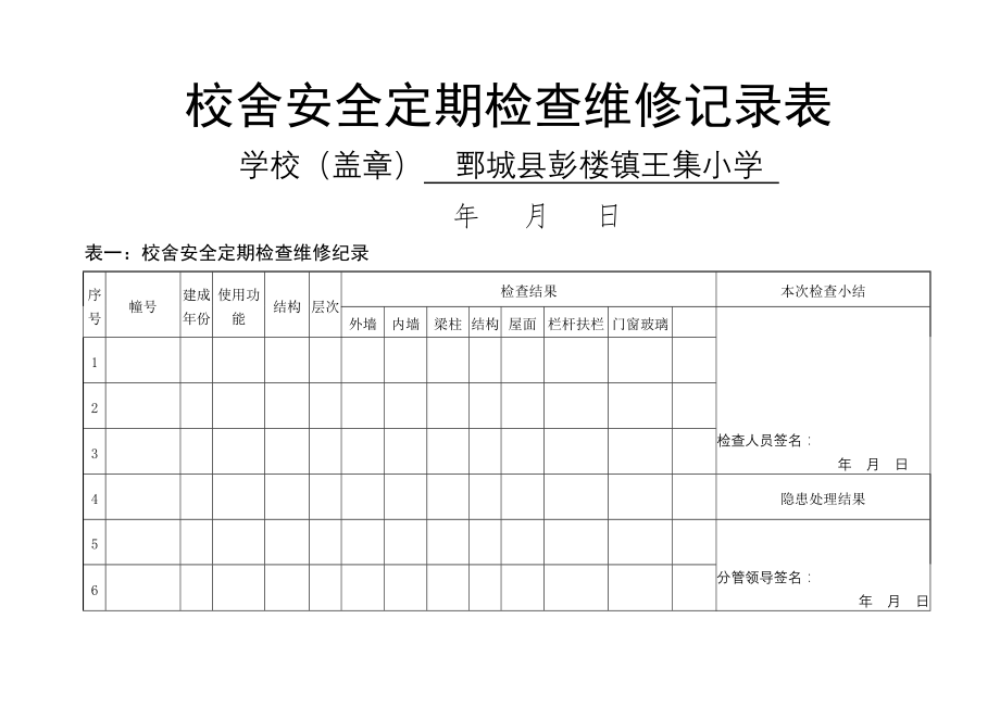 校舍安全检查维修记录32221(11页).doc_第2页