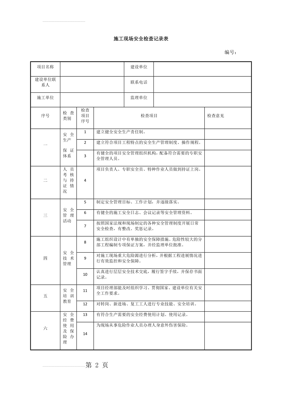 施工安全检查记录表(7页).doc_第2页