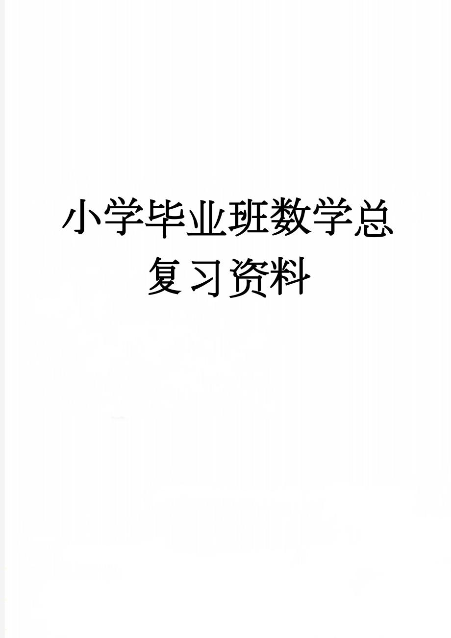 小学毕业班数学总复习资料(31页).doc_第1页