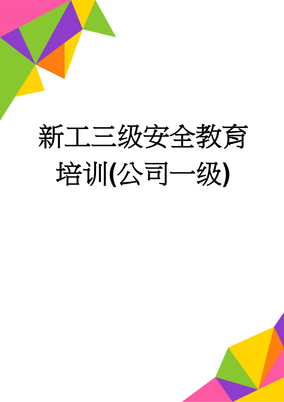 新工三级安全教育培训(公司一级)(65页).doc_第1页